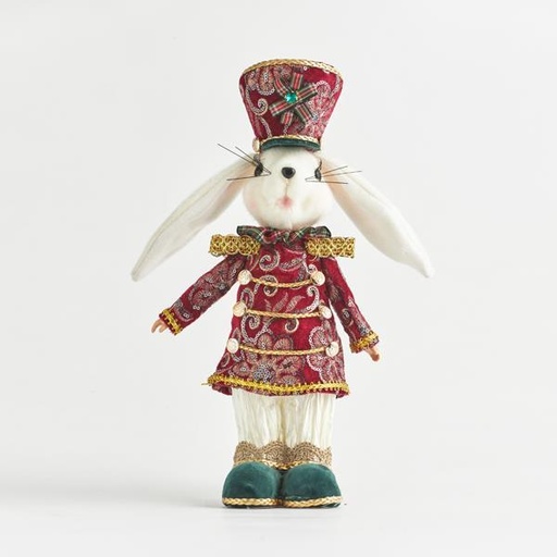 [600-44070] MR RABBIT CON ROPA BORGOÑA, 25x12x32cm