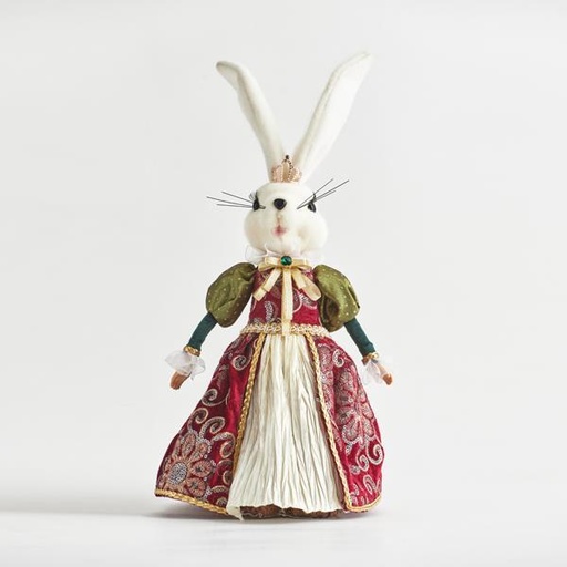 [600-44071] SEÑORA CONEJO CON ROPA BORGOÑA, 22x16x31cm