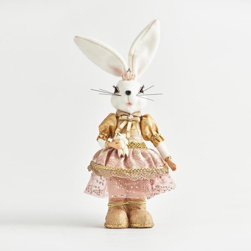 [600-44072] SEÑORA CONEJO CON ROPA ROSA, 19x10x42cm
