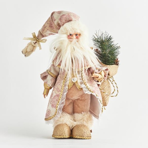 [600-44076] PAPÁ NOEL, CON ROPA ROSA, 22x17x35cm