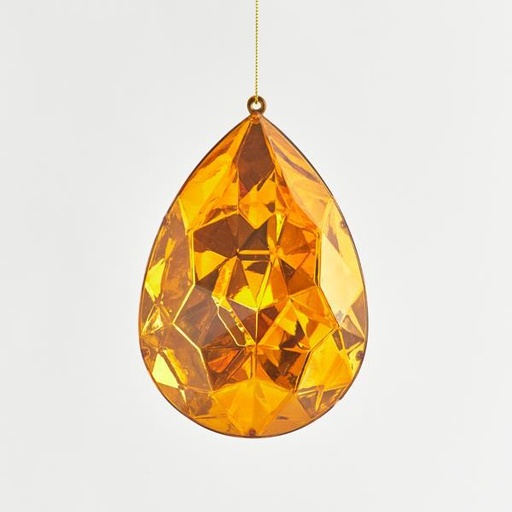 [600-44094] ADORNO COLGANTE, GOTA, ÁMBAR, 10x6x15cm