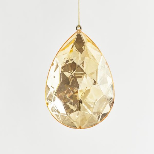 [600-44097] ADORNO COLGANTE, GOTA, DORADO, 10x6x15cm