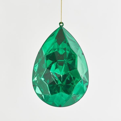 [600-44100] ADORNO COLGANTE, GOTA, VERDE ESMERALDA, 10x6x15cm