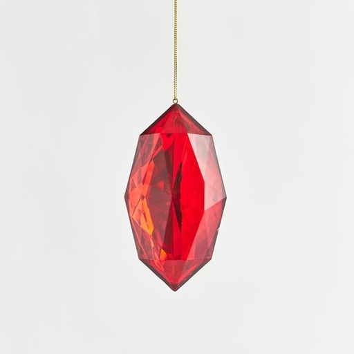 [600-44104] ADORNO COLGANTE, DIAMANTE, ROJO, 7x4,5x13,5cm