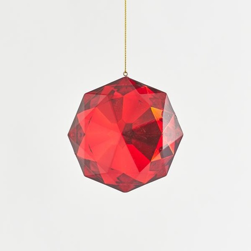 [600-44110] ADORNO COLGANTE, DIAMANTE, ROJO, 9x5x10cm