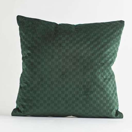 [600-44171] COJÍN, VERDE ESMERALDA, TERCIOPELO, 45x45cm