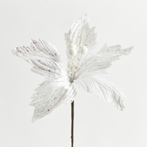 [600-45944] FLOR DE POINSETTI, BLANCA, 30x15cm