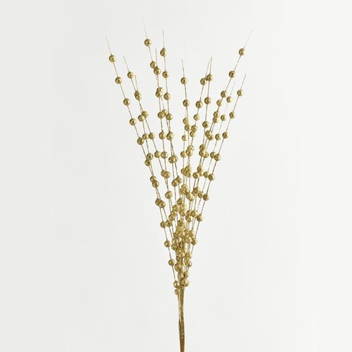 [600-45997] RAMITA DORADA CON PERLAS BRILLANTES, 150 cm