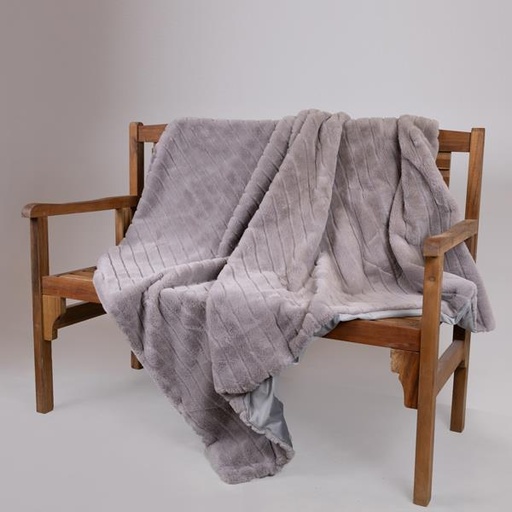 [600-46054] MANTA DE PIEL DECORATIVA, GRIS, 140x160cm
