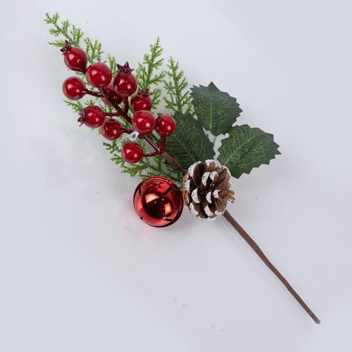 [600-46131] PICO CON FRUTOS ROJOS Y CAMPANILLA, 30cm