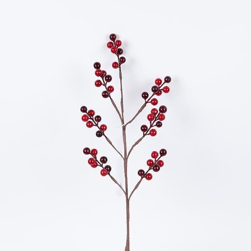 [600-46134] RAMITA CON BAYAS ROJAS Y BORGOÑA, 61cm