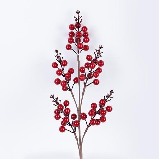 [600-46137] RAMITA CON BAYAS ROJAS, 68cm