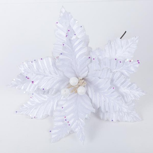 [600-46241] FLOR DE POINSETTI, BLANCA, 30x20cm