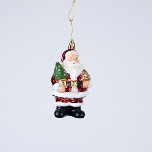 [600-46293] Adorno de plástico, Papá Noel, juego de 2 piezas, 12 cm