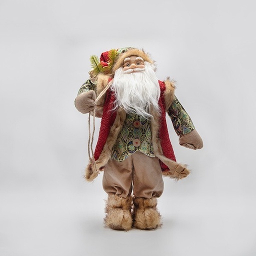 [600-46356] PAPÁ NOEL CON ROPA DE TERCIOPELO ROJO, 60cm