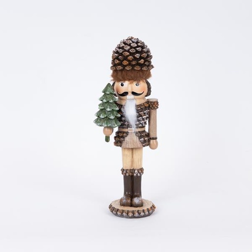 [600-46419] SOLDADO CON PINO Y ÁRBOL, MARRÓN, 26,50CM
