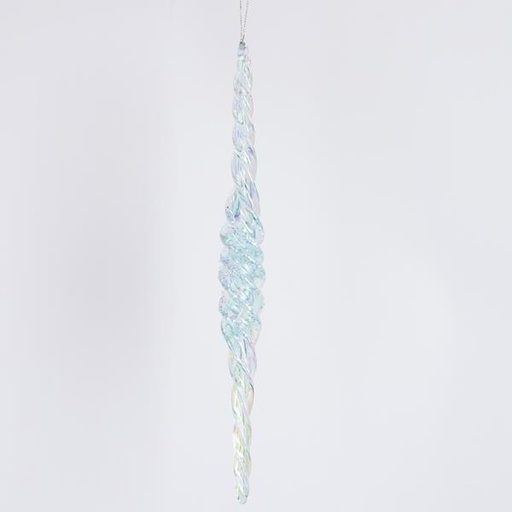 [600-46452] ESTALACTITA ACRÍLICA, CONGELADA, AZUL CLARO, 26 CM