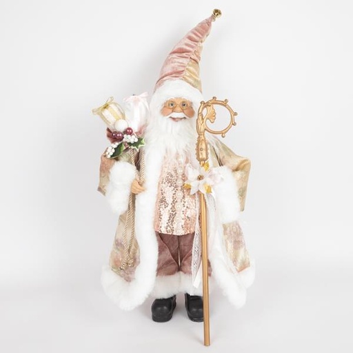 [600-46479] PAPÁ NOEL CON ROPA DE DISFRAZ ROSA, 45,7 CM
