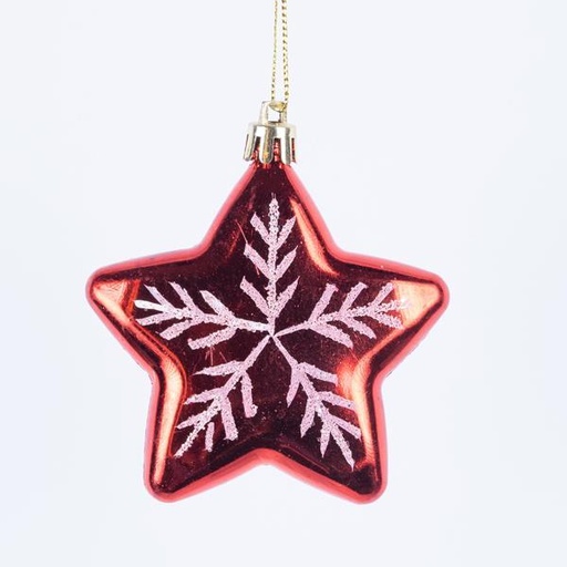 [600-46522] MINI ESTRELLA ROJA, SET DE 4 PIEZAS, 5 CM (TOP 120)