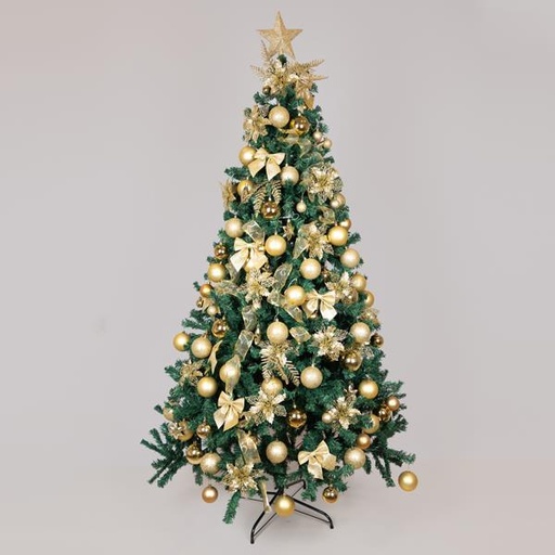 [600-46528] DECORACIÓN PARA ÁRBOL, DORADA, SET 120 PIEZAS