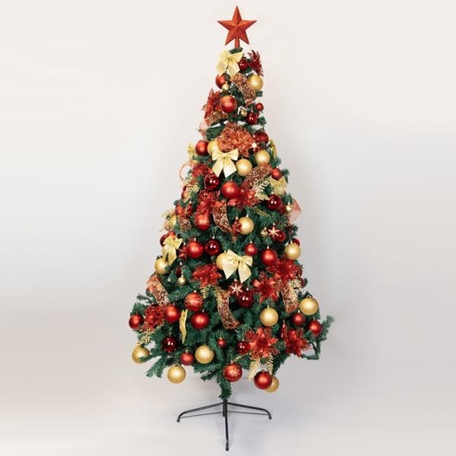 [600-46554] DECORACIÓN PARA ÁRBOL, ORO ROJO, SET 120 PIEZAS