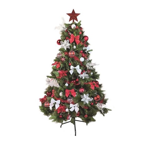 [600-46555] DECORACIÓN PARA ÁRBOL, ROJO Y BLANCO, SET DE 120 PIEZAS
