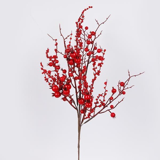 [600-46701] RAMA CON BAYAS ROJAS GRANDES Y PEQUEÑAS, 73CM