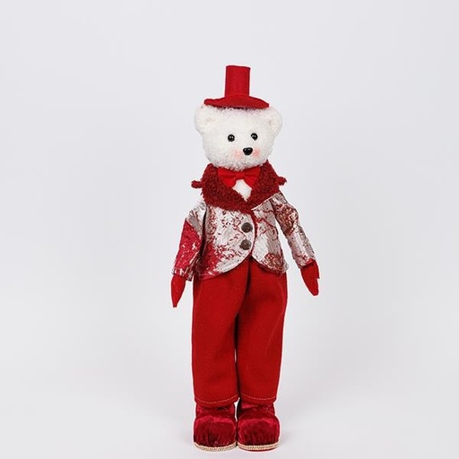 [600-46706] SR. OSO CON ROPA BORGOÑA, 45 CM