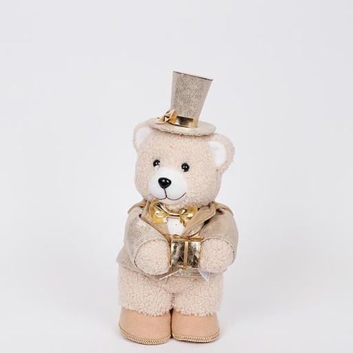 [600-46716] OSO DE PELUCHE CON ROPA DE CHAMPÁN Y REGALO, 31CM