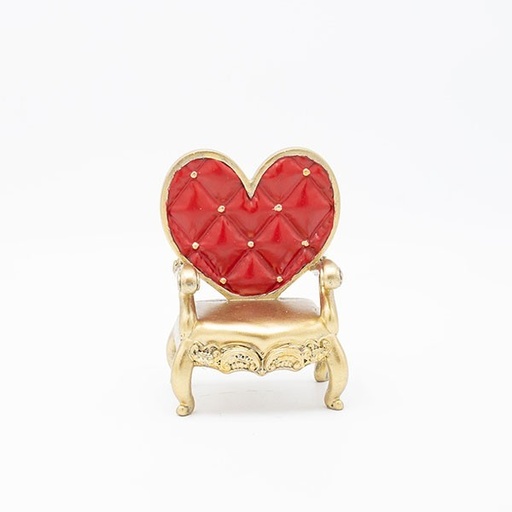 [600-46748] SILLA DE POLIRESINA, REINA DE CORAZONES, 10X7,5X13,5CM