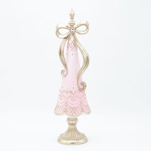 [600-46761]  ÁRBOL DE POLIRESINA, DEGRADADO ROSA, CON LAZO, 12,5X12,5X45,8CM