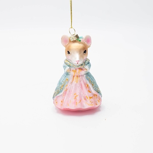 [600-46780] ADORNO DE CRISTAL, PRINCESA RATÓN, 9,5 CM