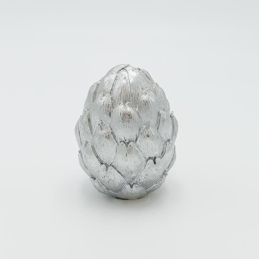 [600-46827] ALCACHOFA DE POLIRESINA, PLATA, 9X17CM