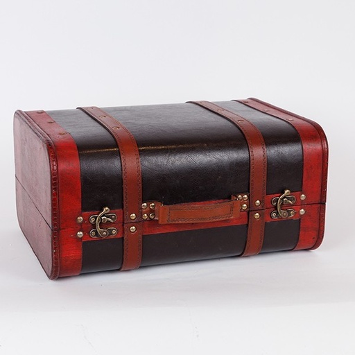 [600-46881] MALETA DE MADERA, VINTAGE CAFÉ, 40X30,5X19,5CM