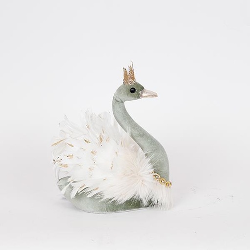 [600-46894] CISNE DE TERCIOPELO, VERDE MENTA, 22X29CM