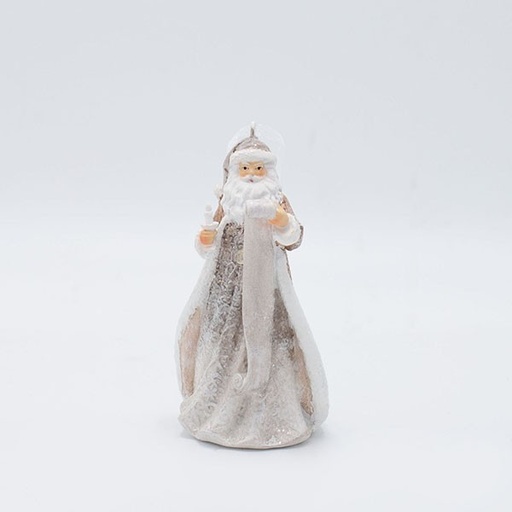 [600-46946] DECORACIÓN DE POLIRESINA, PAPÁ NOEL CON LISTA DE REGALOS, ROSA CLARO, 9X15CM