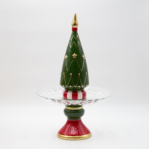 [600-47027] PLATO, ÁRBOL DE NAVIDAD, DECORATIVO, 24,7X40,2CM