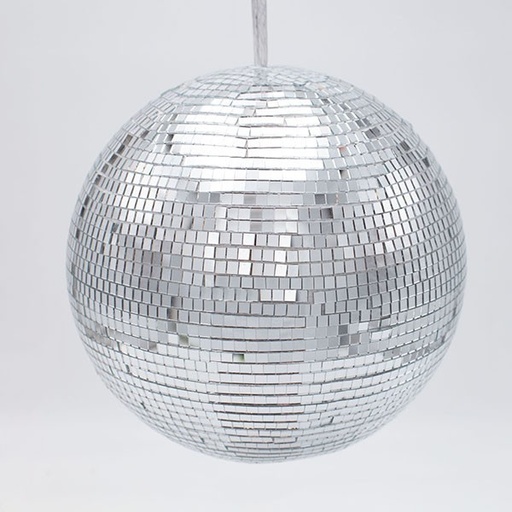 [600-47053] BOLA DE CRISTAL, DISCO, PLATA, 20CM