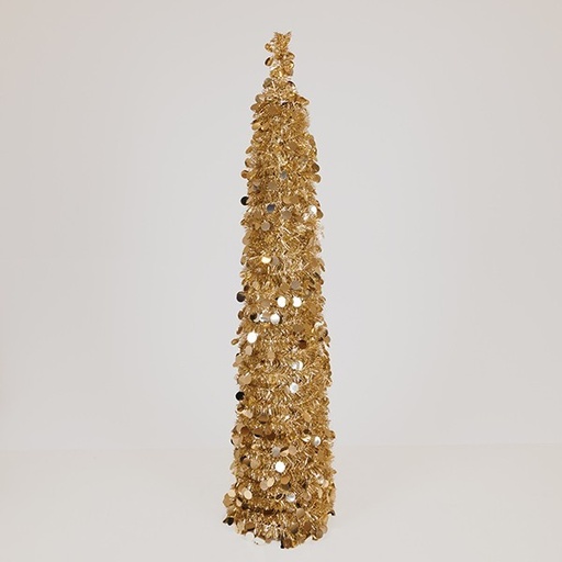 [600-47065] CONO CON LENTEJUELAS, CHAMPÁN, PLEGABLE, 150CM