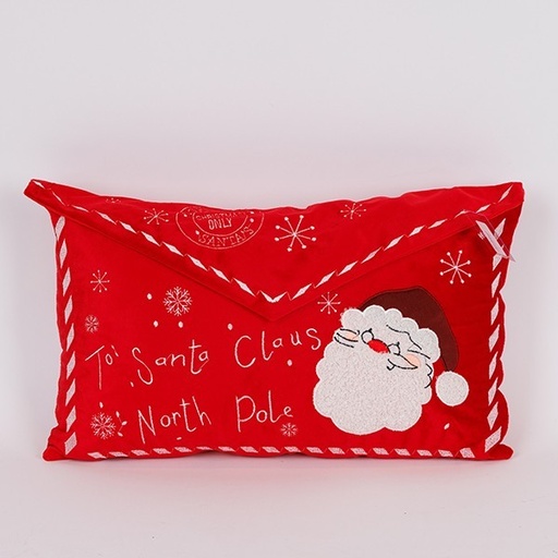 [600-47164] ALMOHADA CON LETRA PAPÁ NOEL, 30X50CM