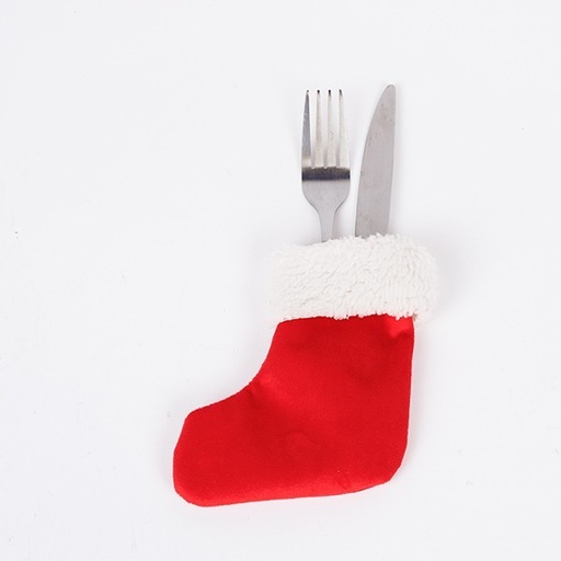 [600-47182] FUNDA PARA CUCHILLO Y TENEDOR, TIPO CALCETÍN, ROJA, 12X14,5CM