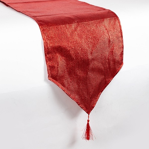 [600-47293] CAMINO DE MESA, ROJO METALIZADO, 32X180CM
