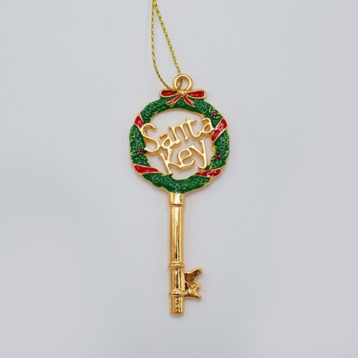 [600-47357] LLAVE DE PAPÁ NOEL, DORADA, 9X4CM