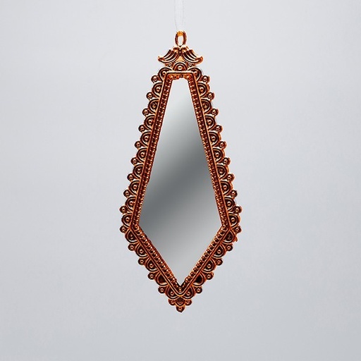 [600-47363] ADORNO COLGANTE, ESPEJO VINTAGE, GOTA DE BRONCE, 19X8CM