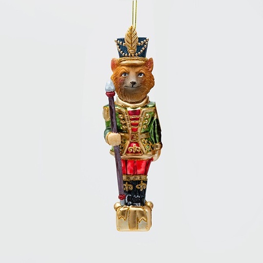 [600-47492] ADORNO DE POLIRESINA Y VIDRIO SOLDADO, ZORRO, 5,5X18CM