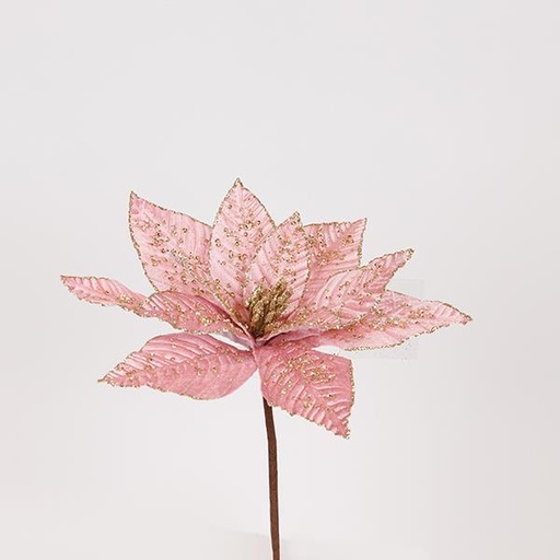 [600-47504] FLOR ROSA, CON CUENTAS DE CHAMPÁN, 27X15CM