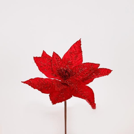 [600-47505] FLOR ROJA, CON CUENTAS ROJAS, 27X15CM