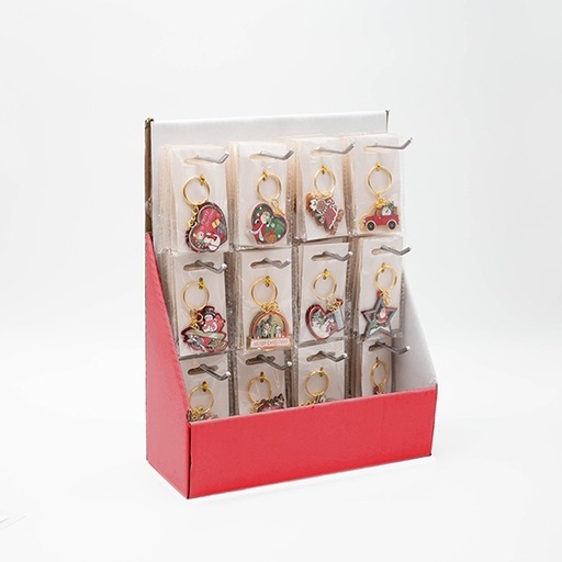 [600-47539] CAJA EXPOSITOR, LLAVEROS NAVIDEÑOS, 120 UDS.