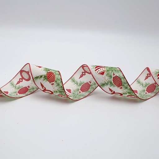 [600-47561] CINTA CON BOLAS DE NAVIDAD, 6,30CM, 10M