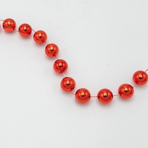 [600-47580] CADENA CON PERLAS ROJAS, 20MM, 280CM